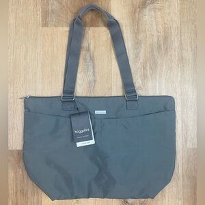 Baggallini NWT Crusher Tote Charcoal Shoulder Bag
